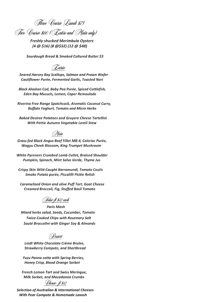 Menu_Courgette Restaurant_Canberra_image_old_2