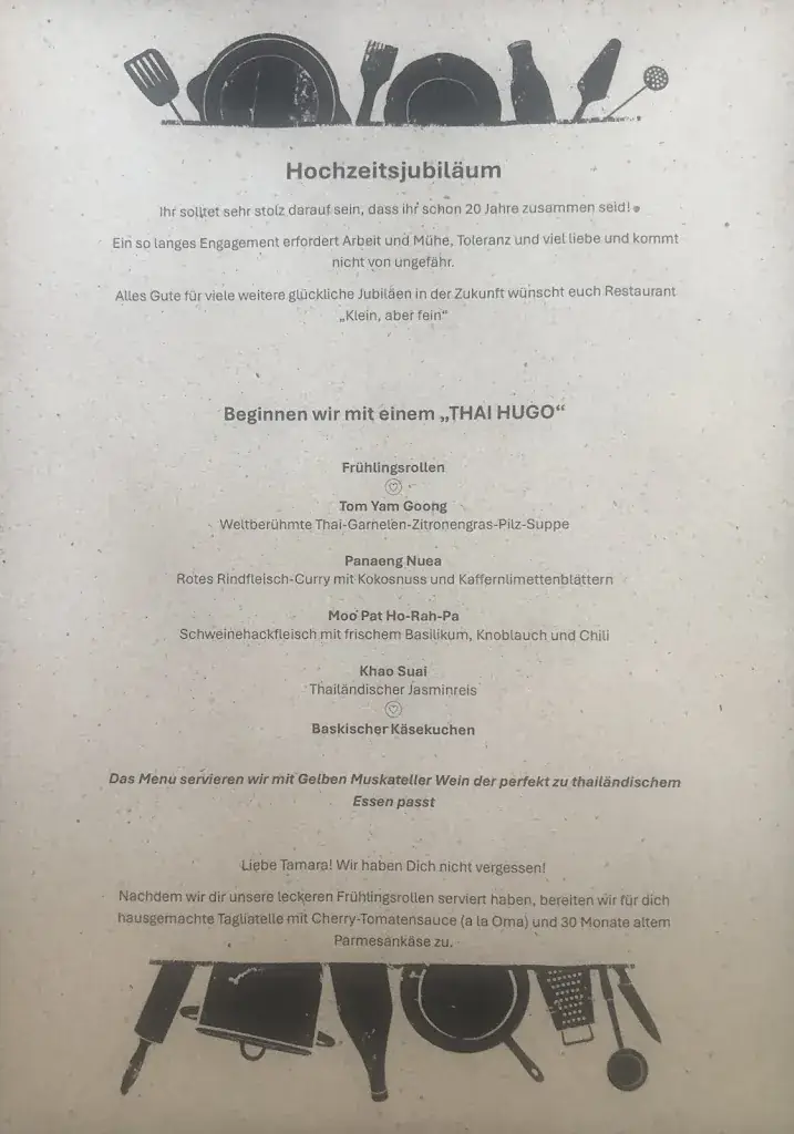 Menu_Cafe-Restaurant 'Klein, aber Fein'_Deutsch-Griffen_immagine_1