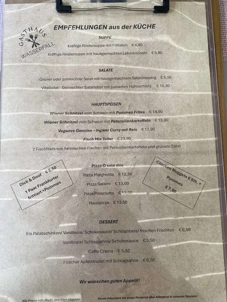Menu_Gasthaus Wasserfall_Feld am See_image_1
