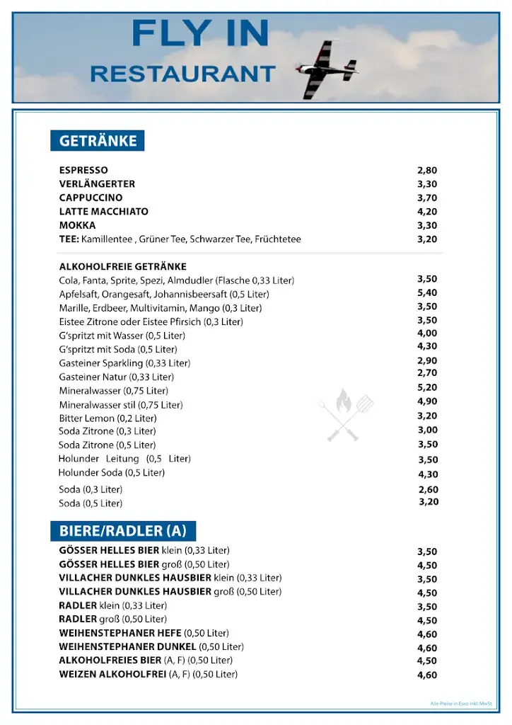 Menu_Restaurant FLY IN_Feldkirchen District_image_1