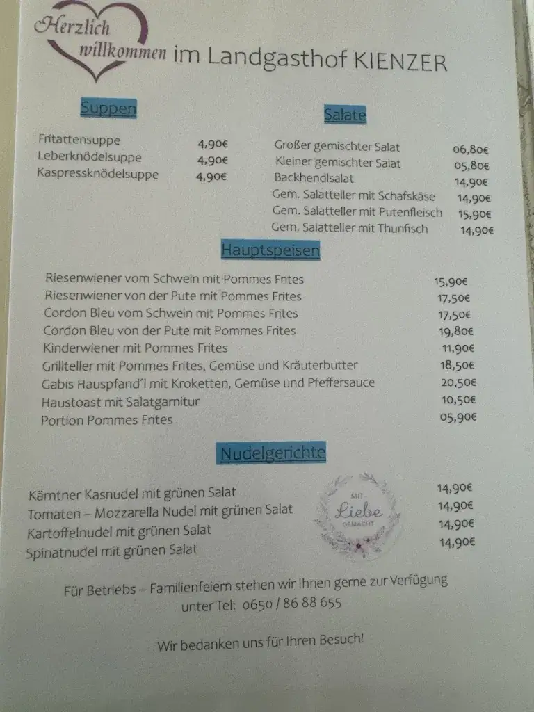 Menu_Landgasthof - Kienzer_Föderlach I_image_1