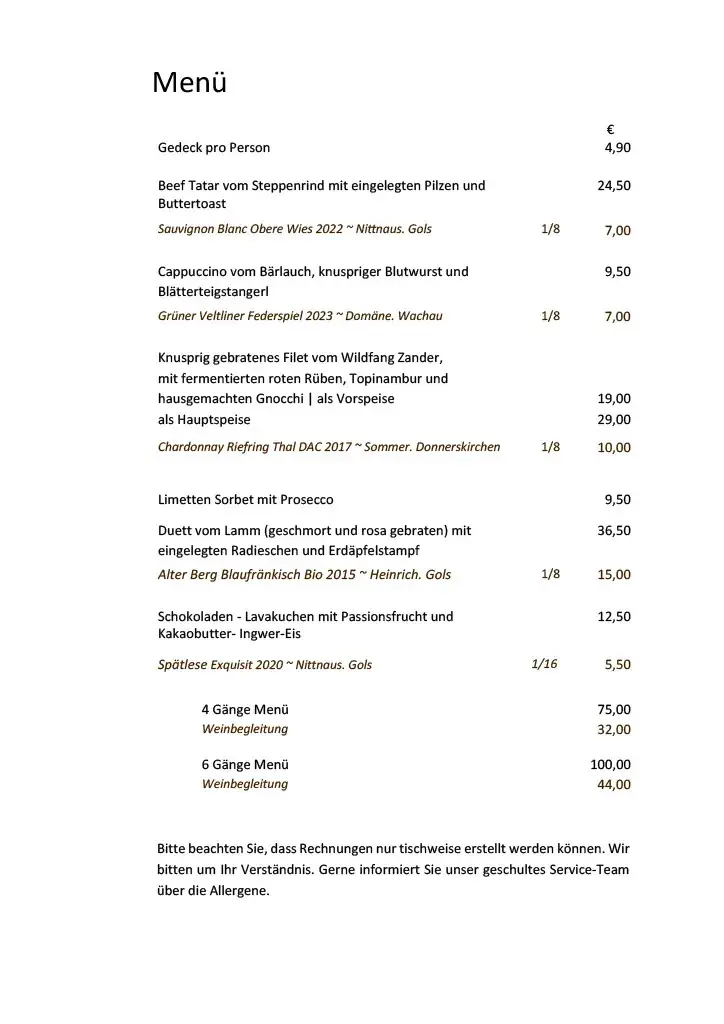 Menu_Restaurant Fossil_Donnerskirchen_image_1