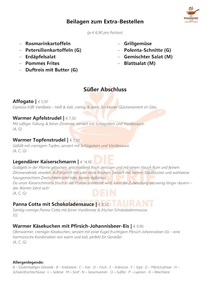 Menu_Die Pfannerie – Dein Genussrestaurant_Görtschach_immagine_2