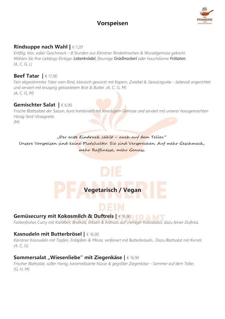 Menu_Die Pfannerie – Dein Genussrestaurant_Görtschach_immagine_3