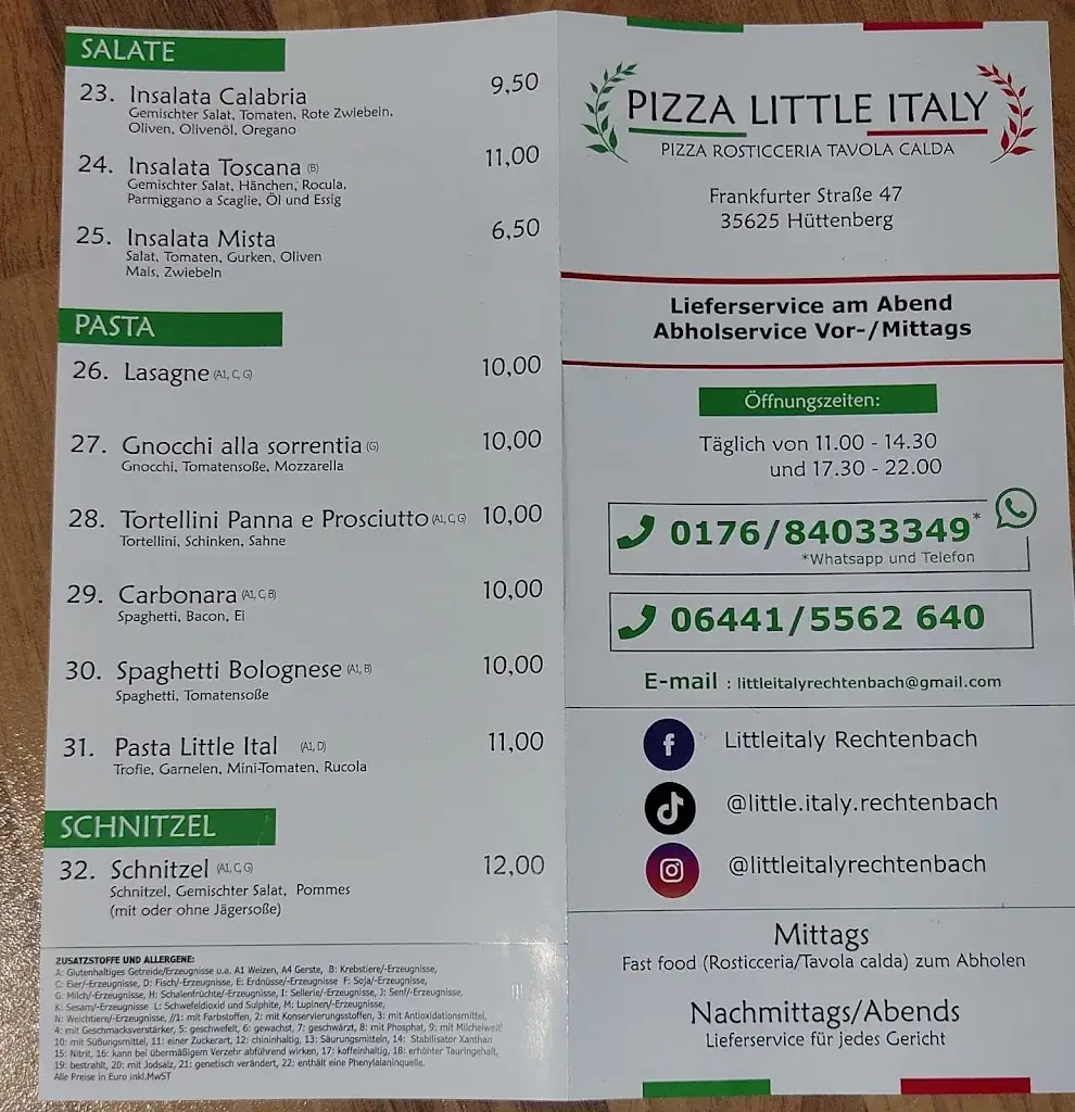 Menu_Pizzeria LITTLE ITALY_Hüttenberg_image_2