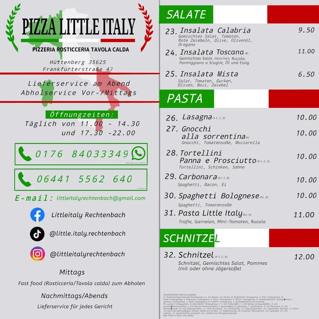 Menu_Pizzeria LITTLE ITALY_Hüttenberg_image_3