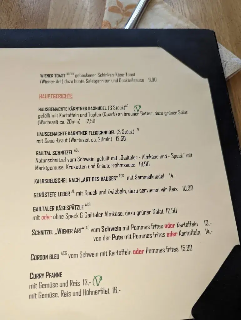 Menu_Mani`s Restaurant Manfred Stefaner_Kirchbach_immagine_1