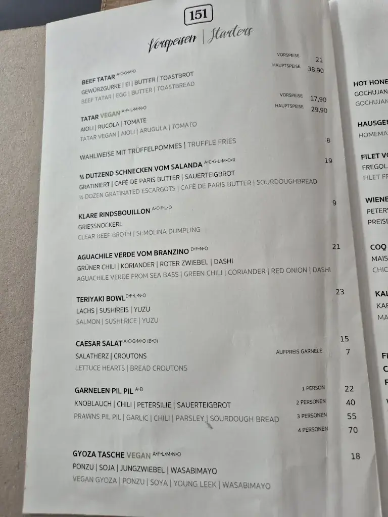 Menu_151 Restaurant & Bar_Klagenfurt_immagine_3