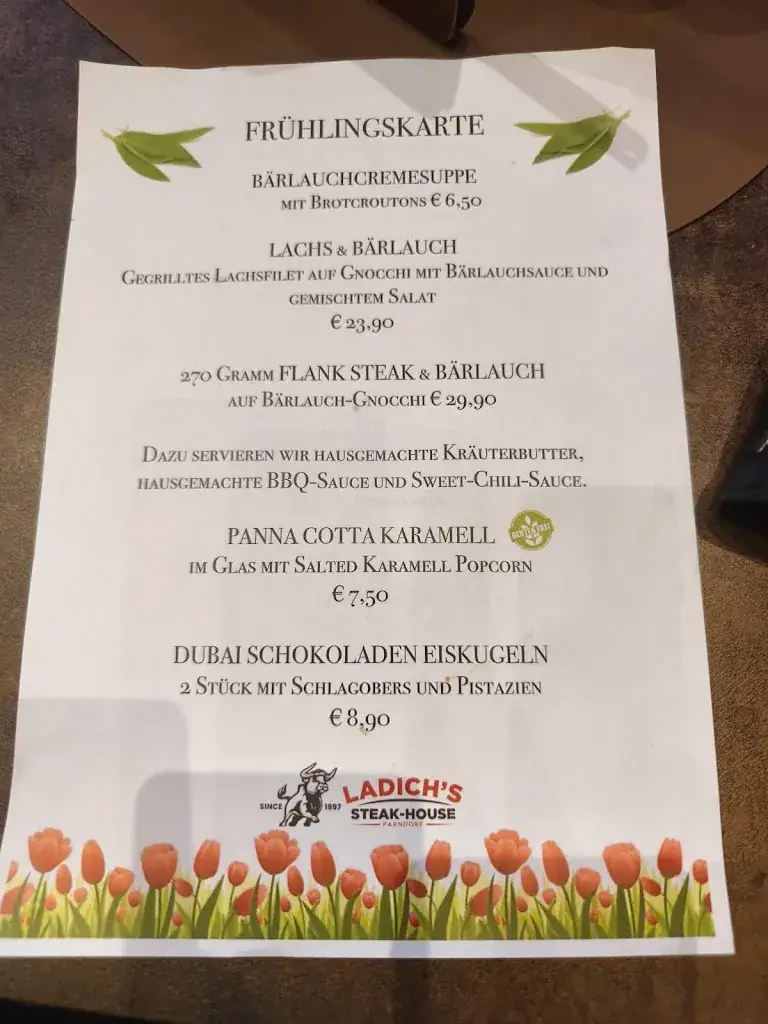 Menu_LADICH'S STEAK-HOUSE Parndorf Restaurant - The Original SINCE 1997_Bruckneudorf_image_1