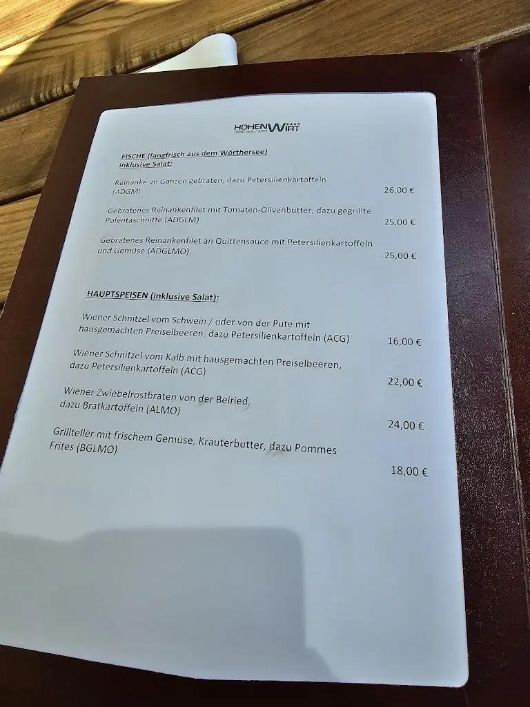 Menu_Gasthaus - Hotel Höhenwirt, Restaurant am Pyramidenkogel_Keutschach am See_image_3