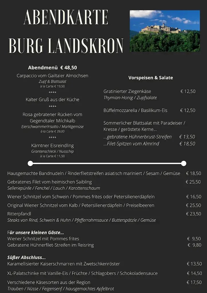Menu_Landskron Castle_Landskron_immagine_1