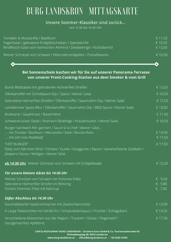 Menu_Landskron Castle_Landskron_immagine_2