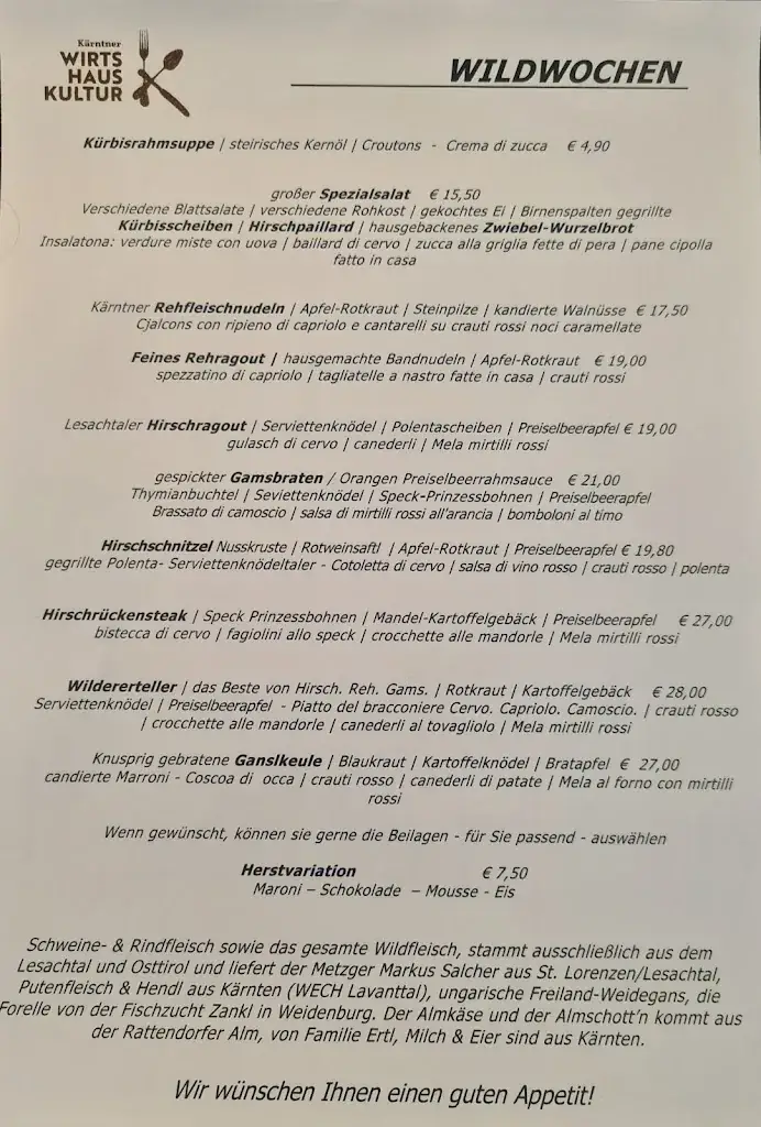 Menu_Landgasthof Pfeffermühle - Das Kärntner Wirtshaus ***_Kötschach_image_3