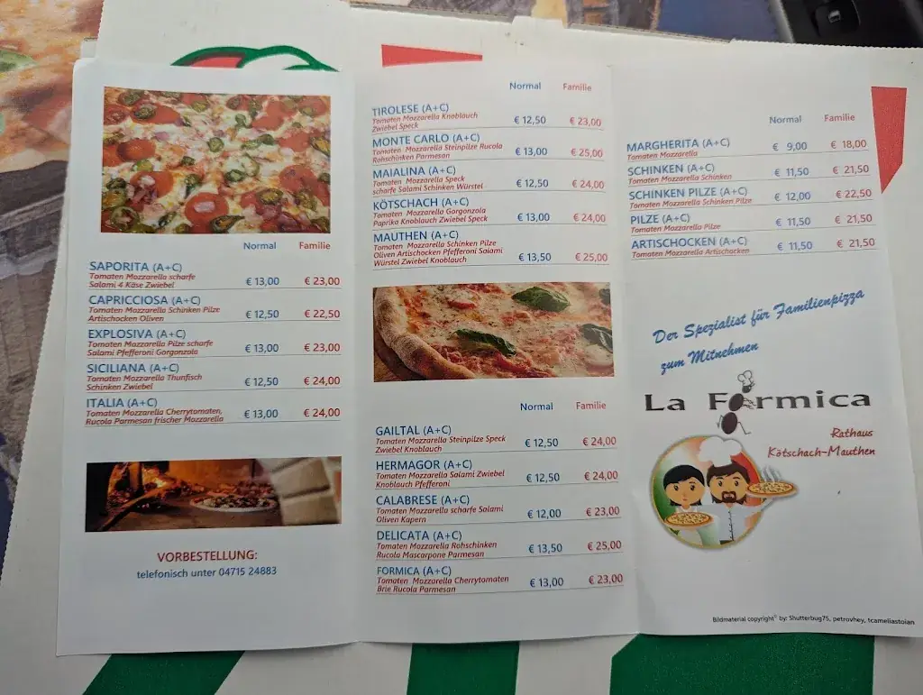 Menu_Pizzeria La Formica kötschach_Kötschach_immagine_1