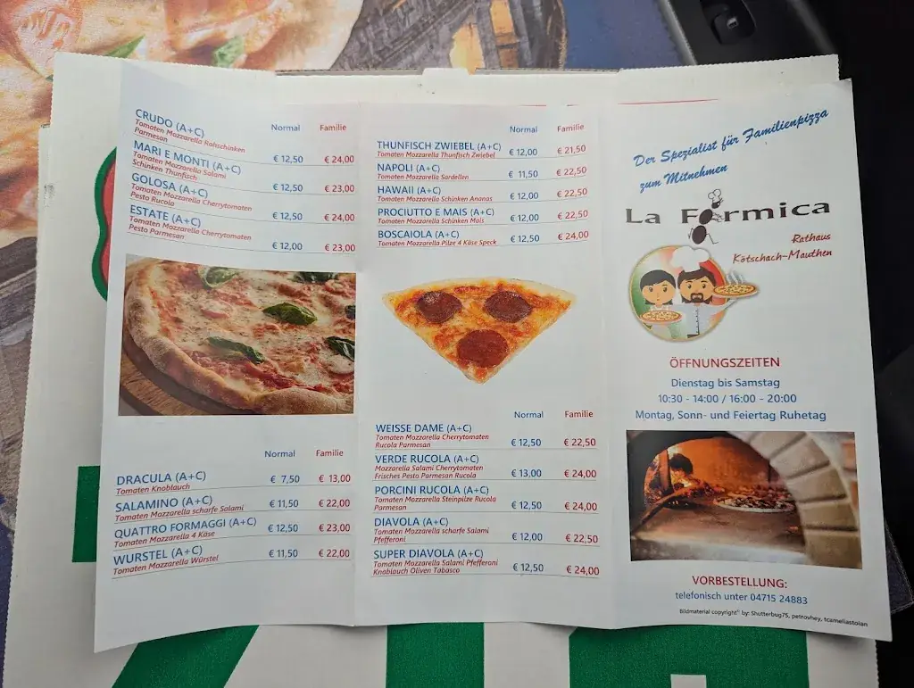 Menu_Pizzeria La Formica kötschach_Kötschach_immagine_2