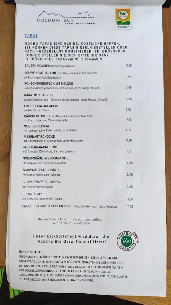 Menu_Mochoritsch Eck_Kühnsdorf_immagine_1