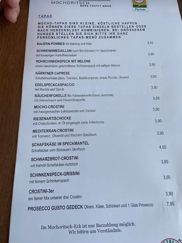 Menu_Mochoritsch Eck_Kühnsdorf_immagine_2