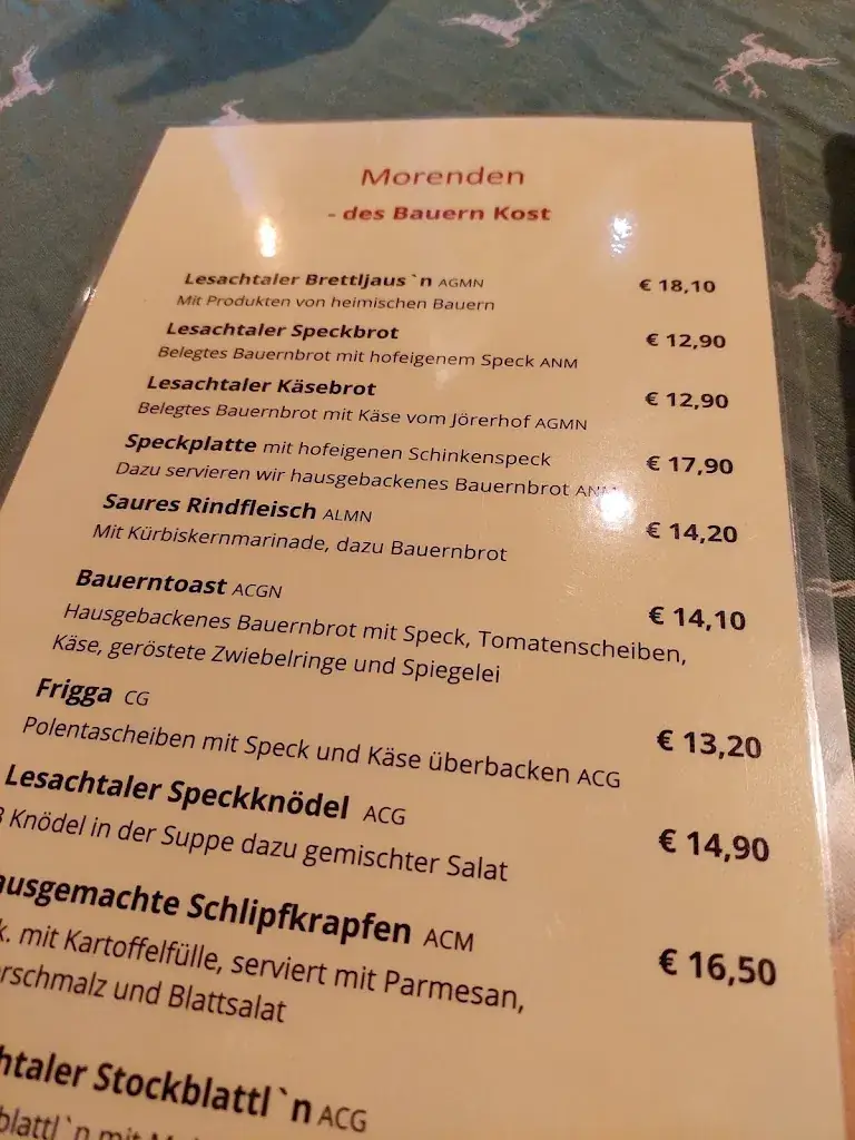 Menu_Hofschenke Mühlenstüberl_Lesachtal_immagine_4