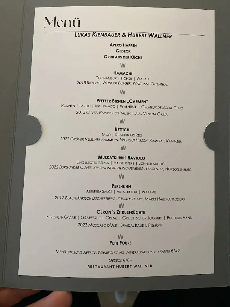 Menu_Gourmet Restaurant Hubert Wallner_Maria Wörth_image_3