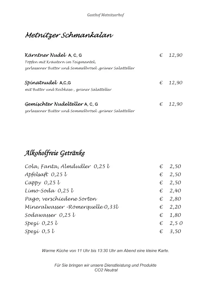 Menu_Gasthof Metnitzerhof_Metnitz_immagine_2