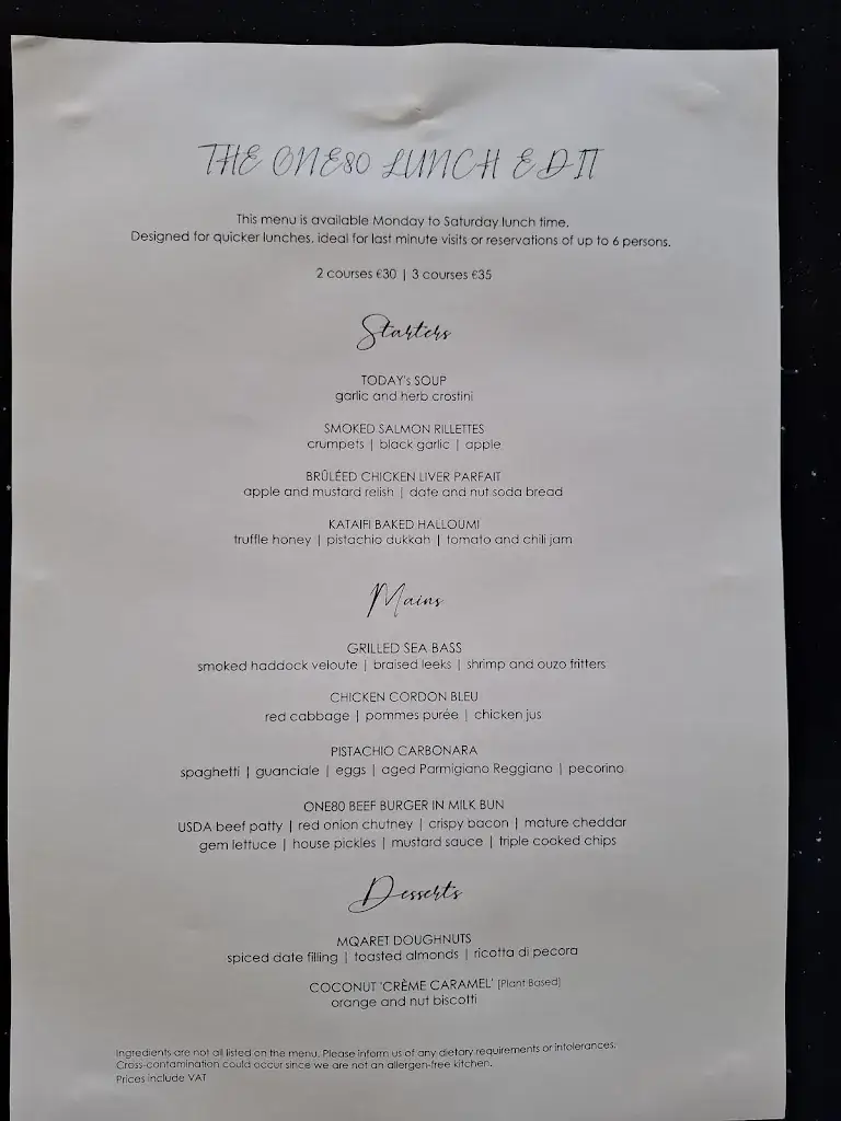 Menu_one80 St.Christopher Str. Valletta_Malta_image_1