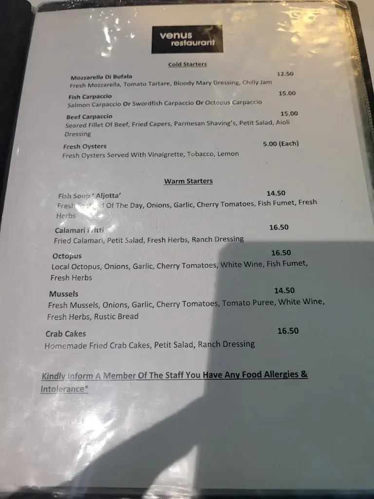 Menu_Venus Restaurant_Malta_image_3