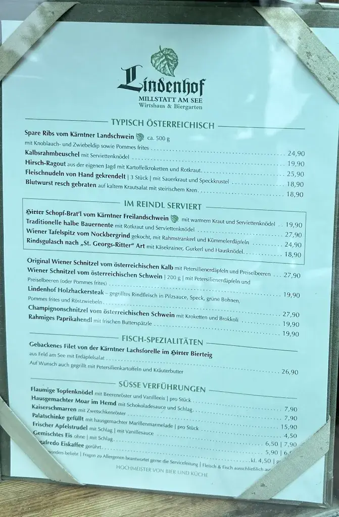 Menu_Lindenhof Wirtshaus und Biergarten_Obermillstatt_immagine_1
