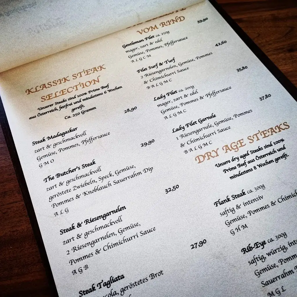 Menu_Butcher's Steak Haus_Obermillstatt_image_4