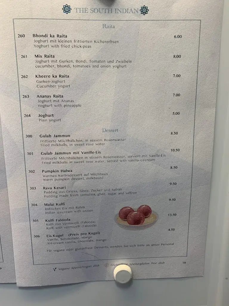 Menu_The South Indian - Vegetarian Restaurant_Niederdorf_image_2