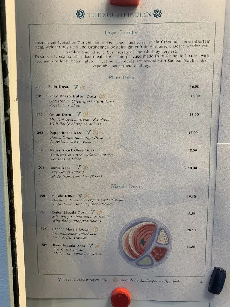 Menu_The South Indian - Vegetarian Restaurant_Niederdorf_image_4