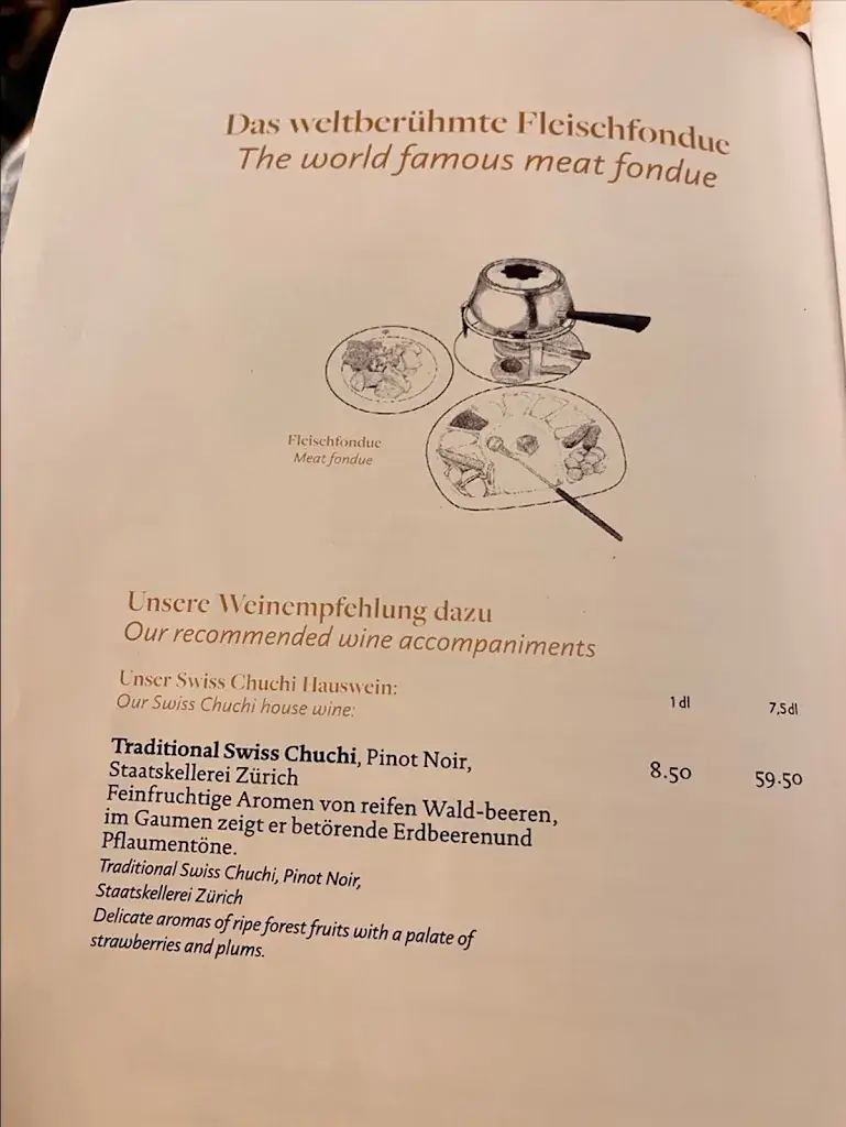 Menu_Swiss Chuchi Restaurant_Niederdorf_immagine_1