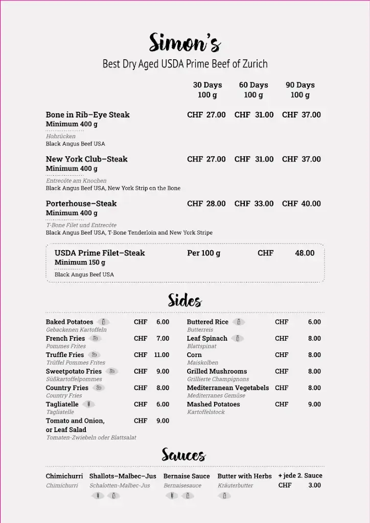 Menu_Simon's Steakhouse_Niederdorf_image_1