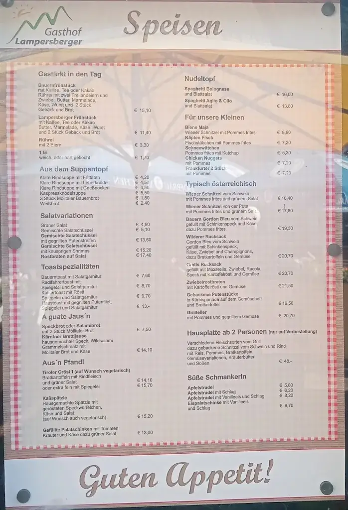 Menu_Gasthaus Pension Lampersberger_Sachsenburg_imagen_1