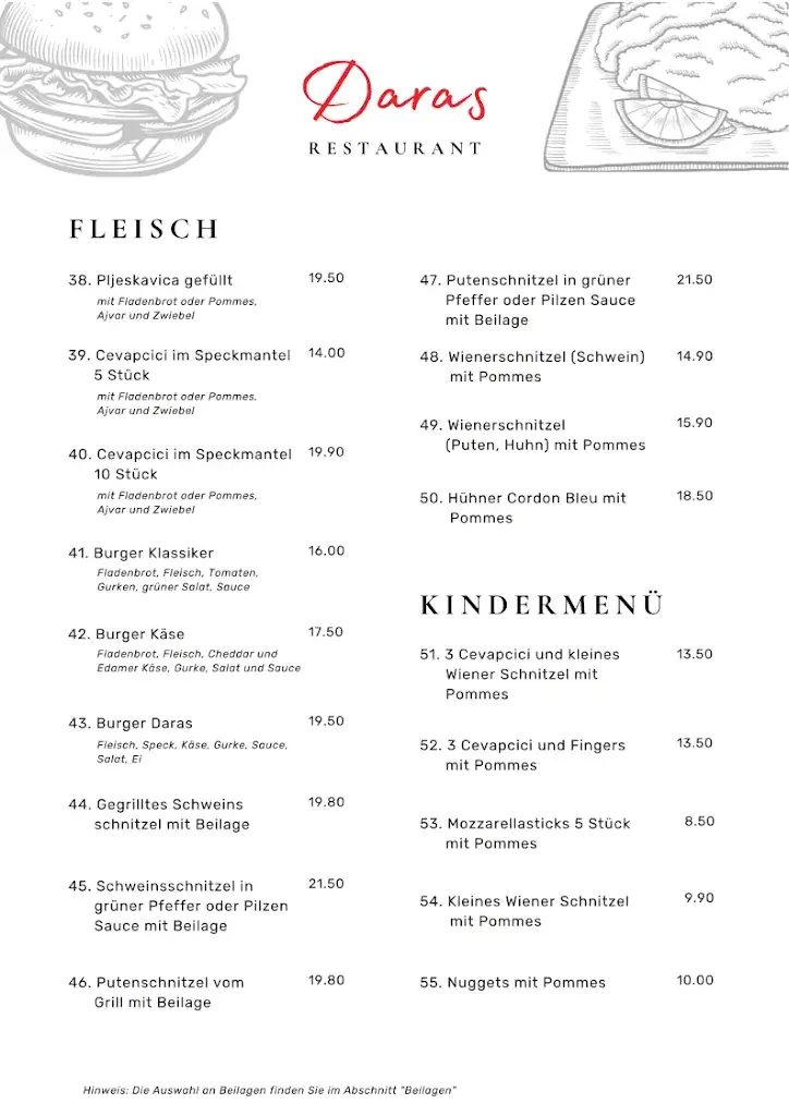 Menu_Kultcafe und Dara´s Restaurant_Sankt Jakob im Rosental_image_4