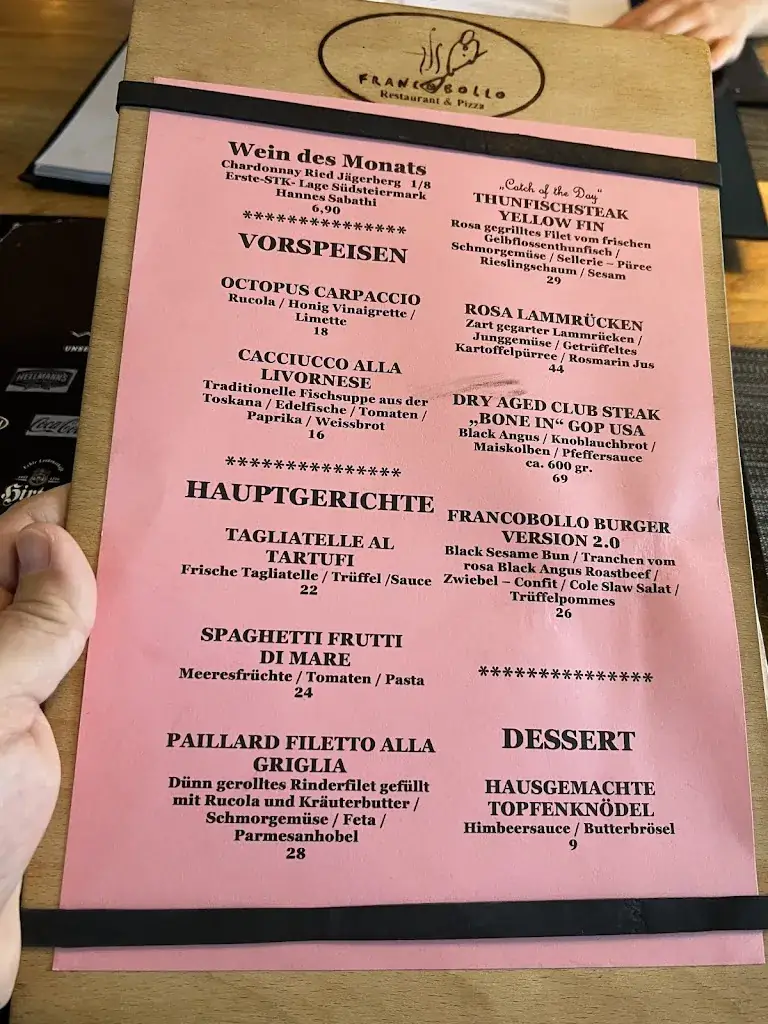 Menu_Francobollo. Restaurant & Pizza_Sankt Jakob im Rosental_image_1