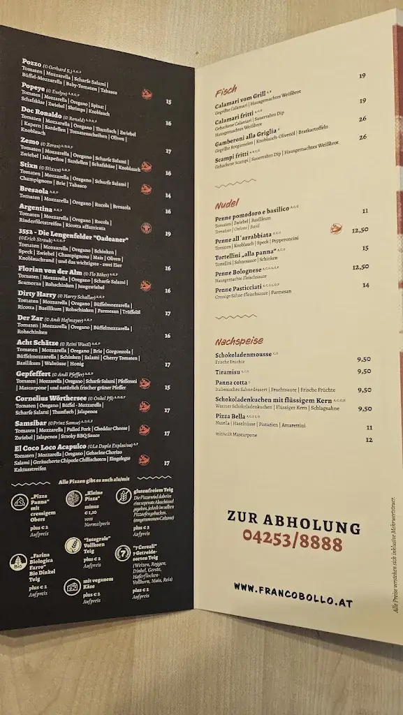 Menu_Francobollo. Restaurant & Pizza_Sankt Jakob im Rosental_image_4