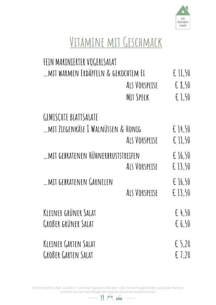 Menu_die Hauswirtschaft - Restaurant Rosental_Sankt Jakob im Rosental_immagine_2