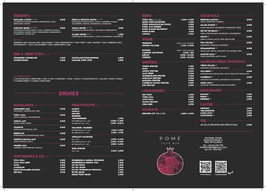 Menu_POME Food Bar_Spittal an der Drau District_immagine_2