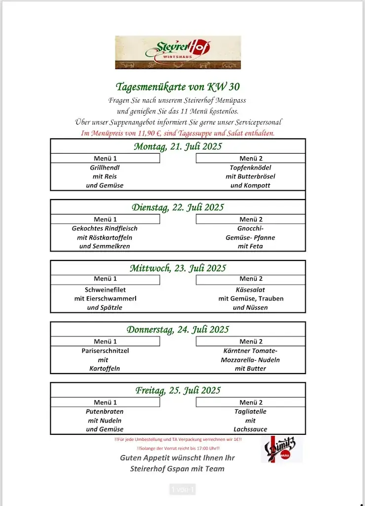 Menu_Wirtshaus Steyrerhof_St. Veit an der Glan_immagine_1