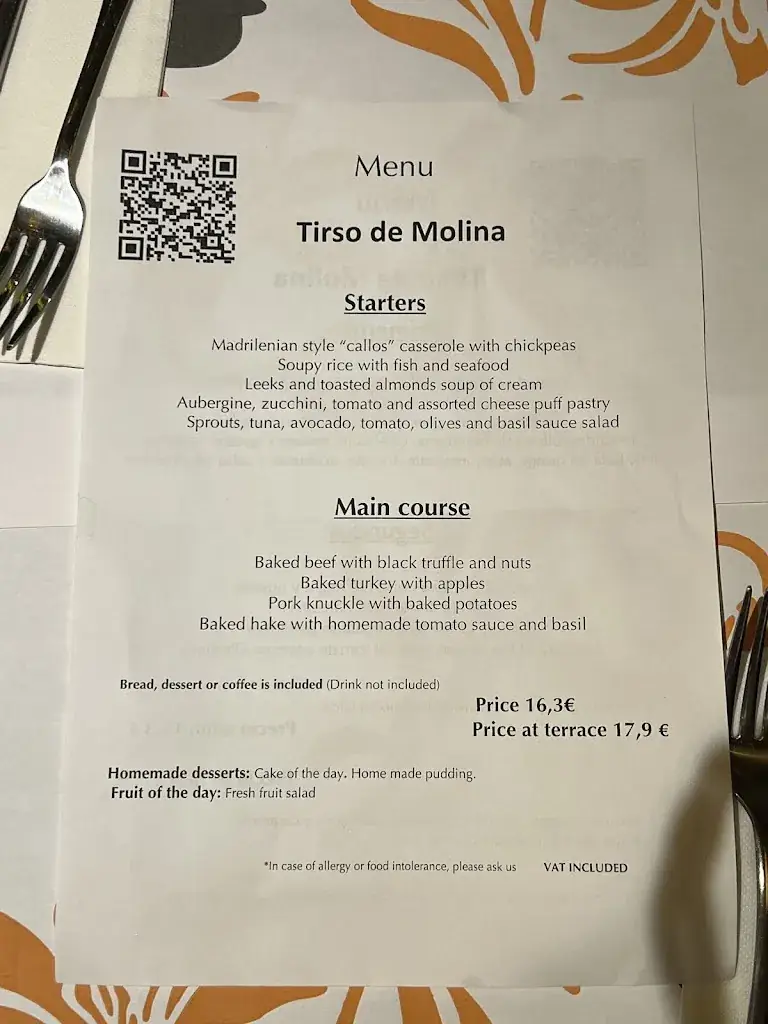 Menu_Taberna Tirso de Molina_Stall_image_2