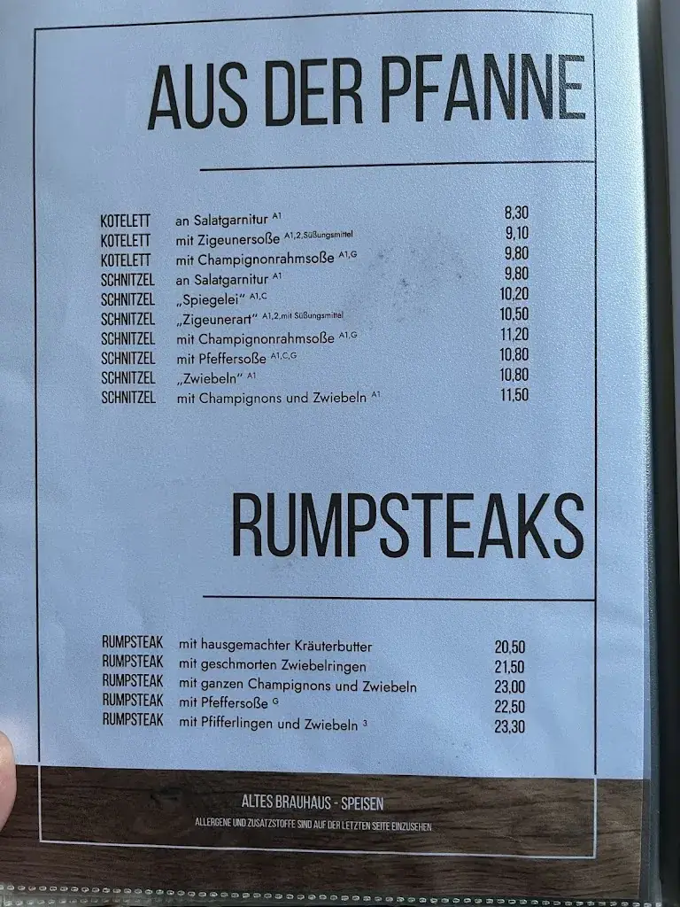 Menu_Altes Brauhaus Steinfeld_Steinfeld_immagine_2