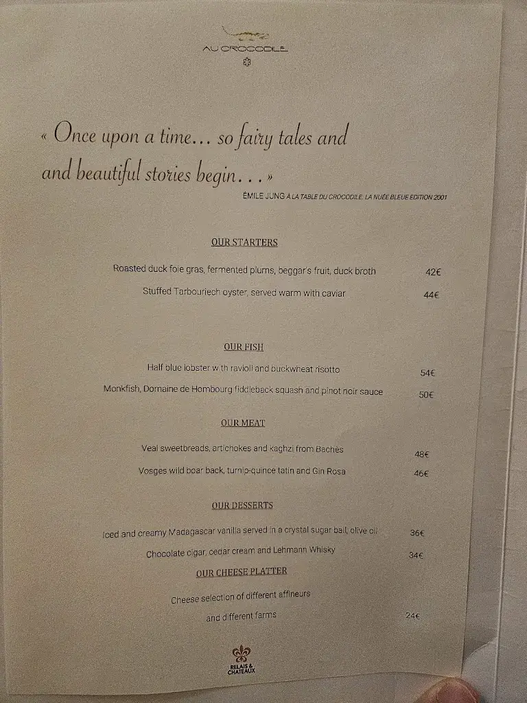 Menu_Au Crocodile_Straßburg_immagine_4