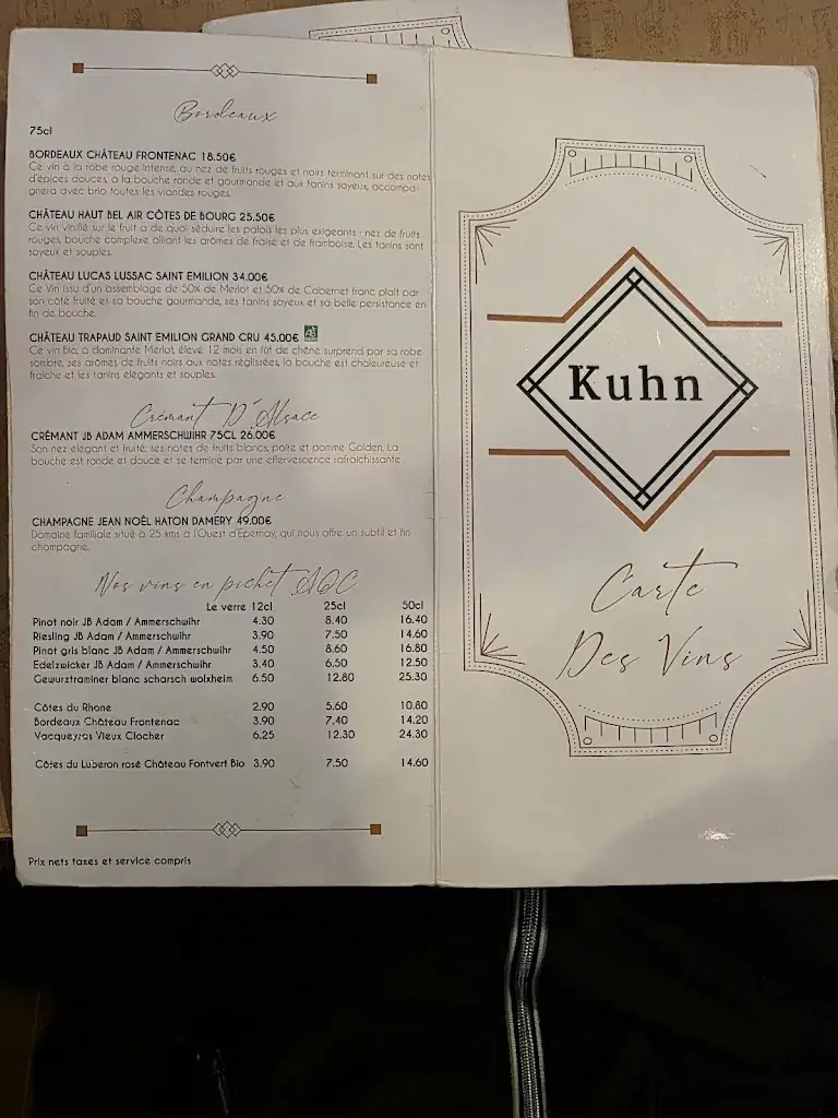 Menu_Restaurant Le Kuhn_Straßburg_immagine_3