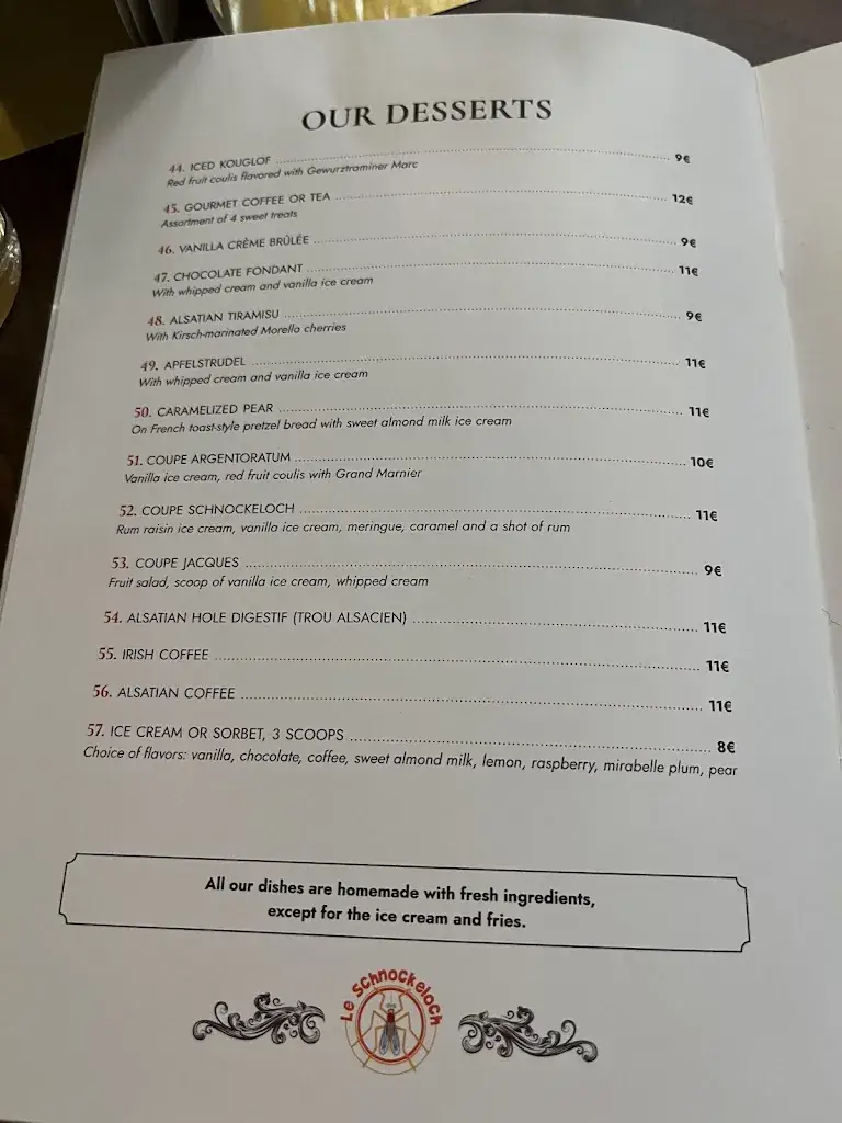 Menu_Restaurant Alsacien Strasbourg Schnockeloch - Tarte flambée Flammekueche_Straßburg_image_1