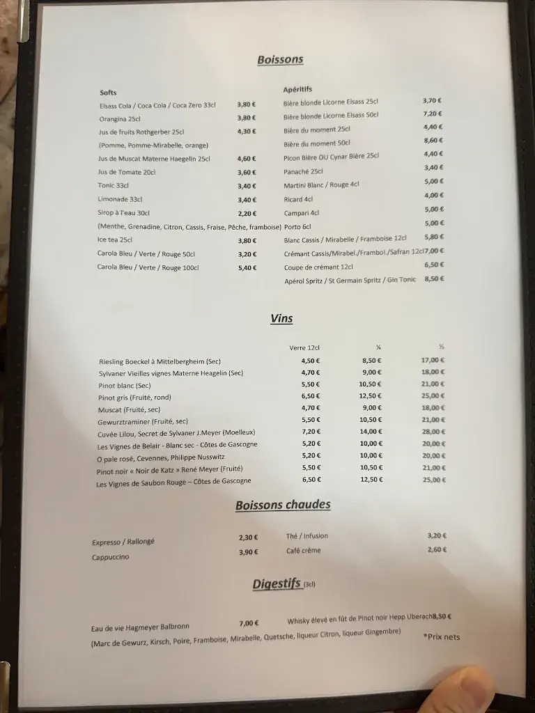 Menu_Restaurant Les Chauvins_Straßburg-Stadt_image_1