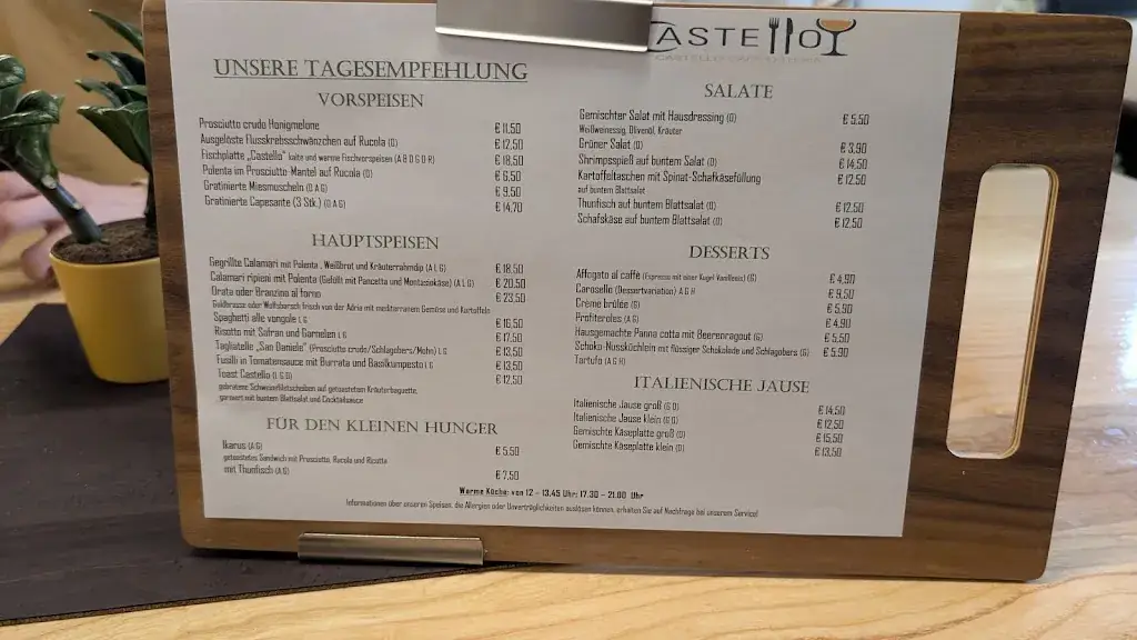 Menu_Café Osteria Castello_Viktring_image_1
