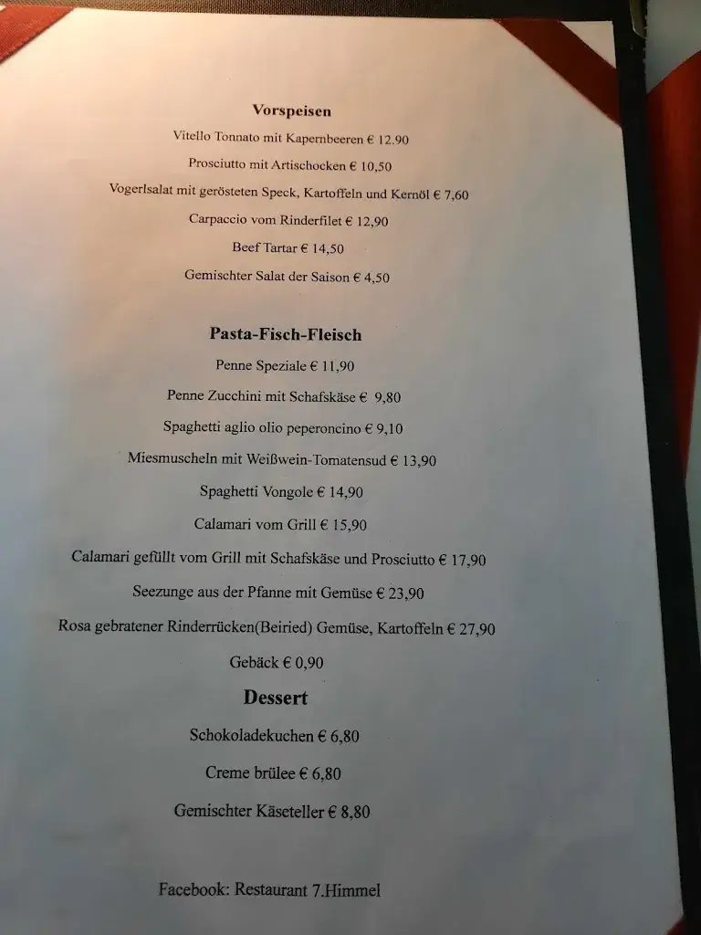 Menu_Restaurant 7. Himmel_Villacher Vorstadt_image_1