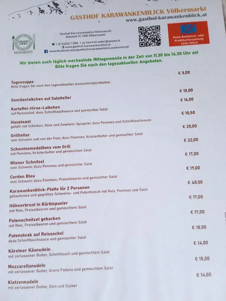 Menu_Gasthof Karawankenblick Völkermarkt_Völkermarkt District_immagine_2
