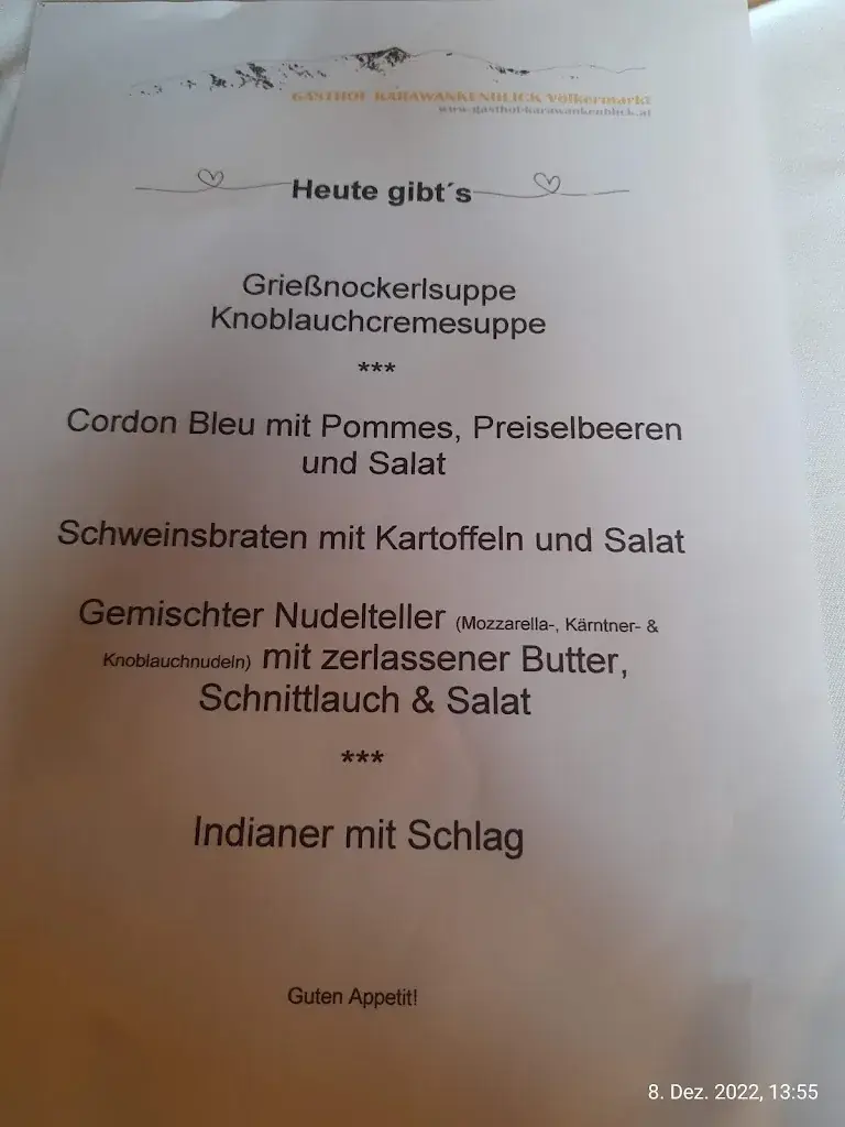 Menu_Gasthof Karawankenblick Völkermarkt_Völkermarkt District_immagine_3