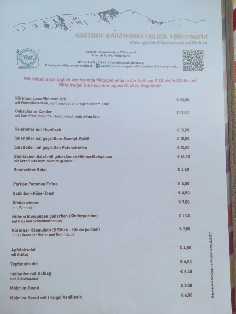 Menu_Gasthof Karawankenblick Völkermarkt_Völkermarkt District_immagine_4